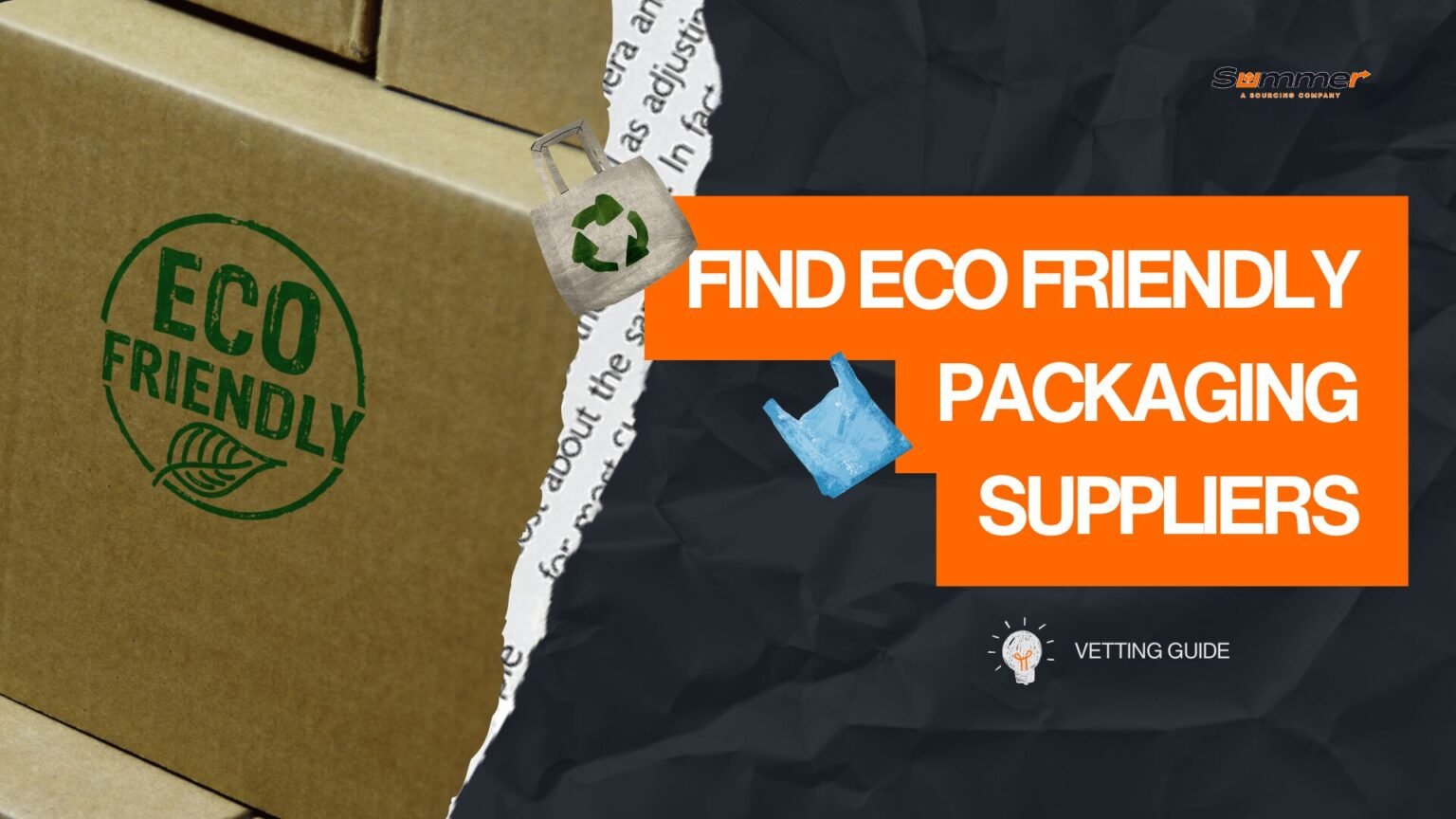Eco friendly packaging with recycling symbol and sustainable materials guide for finding green packaging suppliers in China